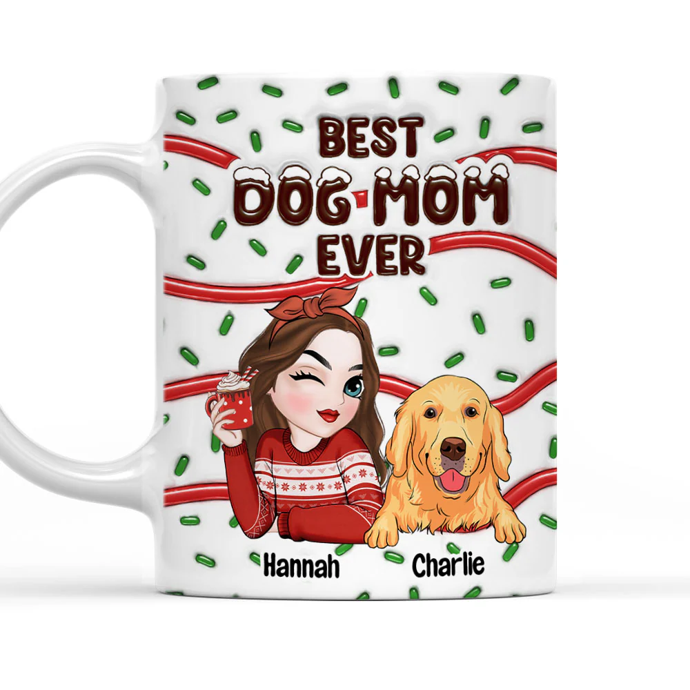 Best Dog Mom Dad Cake - Personalized Custom 3D Inflated Effect Mug - Image 4