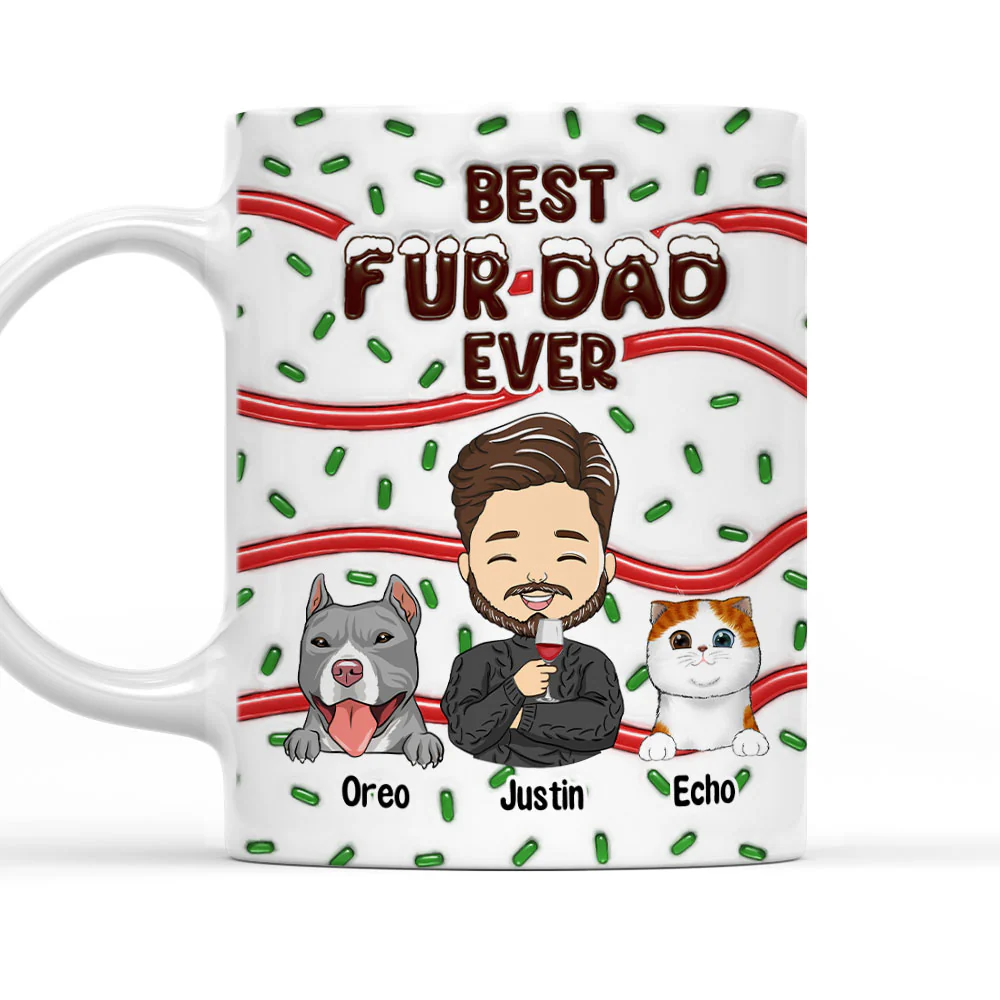 Best Dog Mom Dad Cake Pet - Personalized Custom 3D Inflated Effect Mug