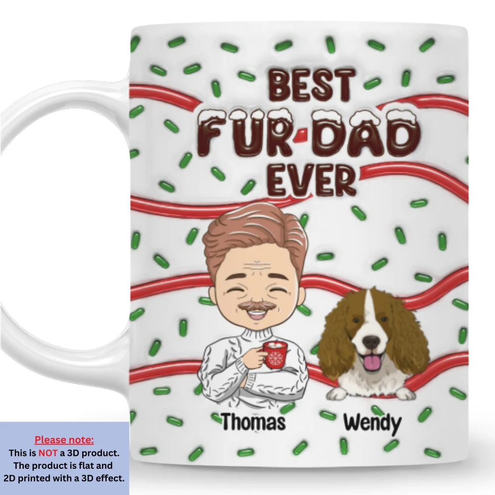 Best Dog Mom Dad Cake Pet - Personalized Custom 3D Inflated Effect Mug - Image 5