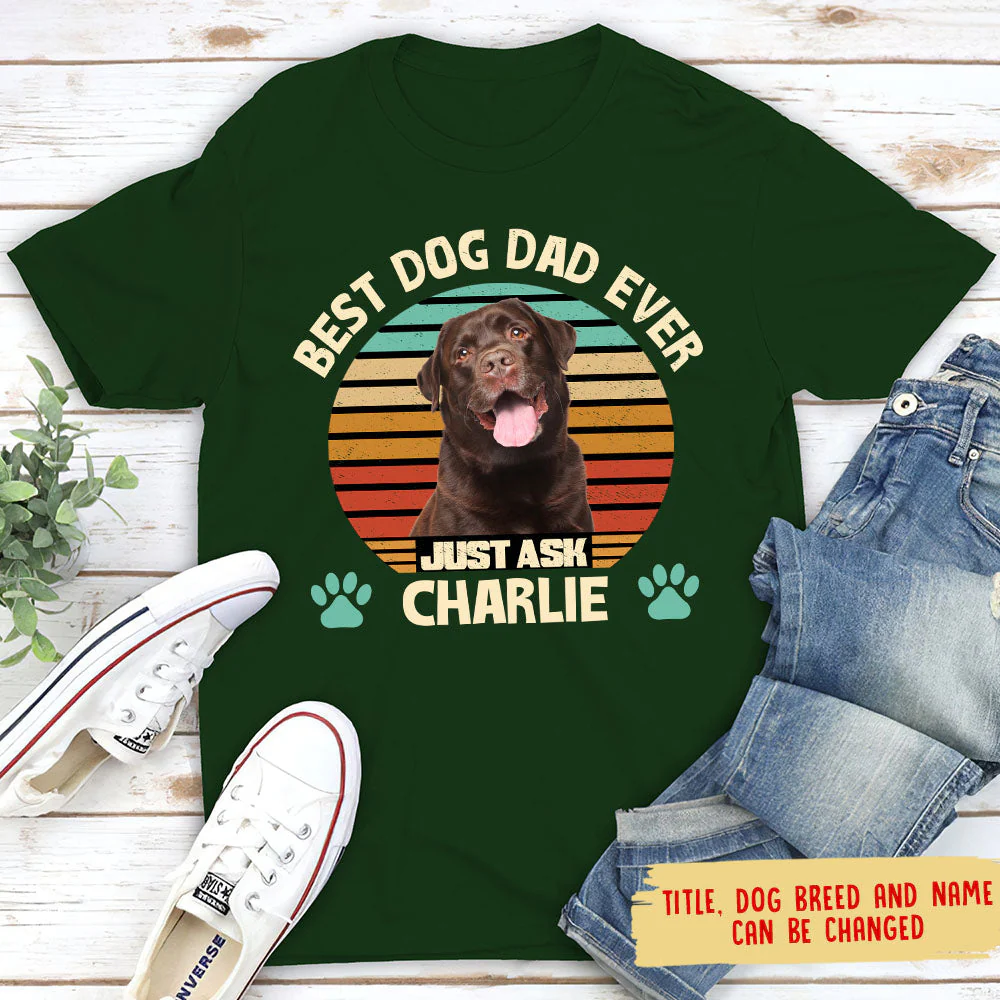 Best Dog Mom/Dad - Personalized Custom Photo Unisex T-shirt - Image 4