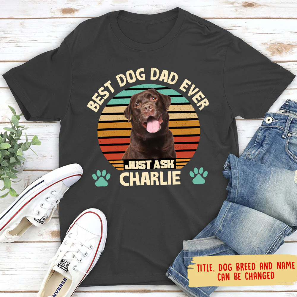 Best Dog Mom/Dad - Personalized Custom Photo Unisex T-shirt - Image 5