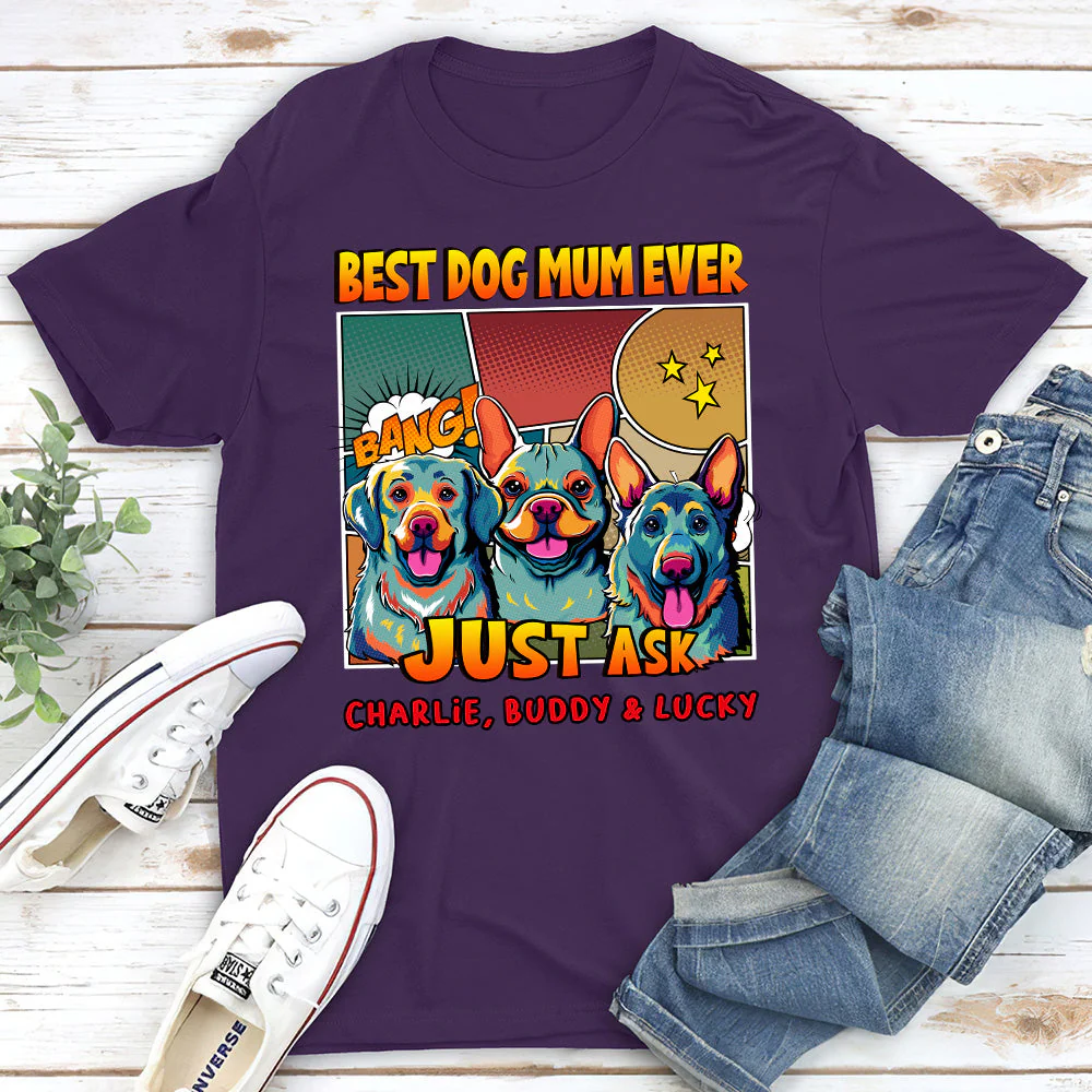 Best Dog Mom/Dad Popart - Personalized Custom Unisex T-shirt - Image 3