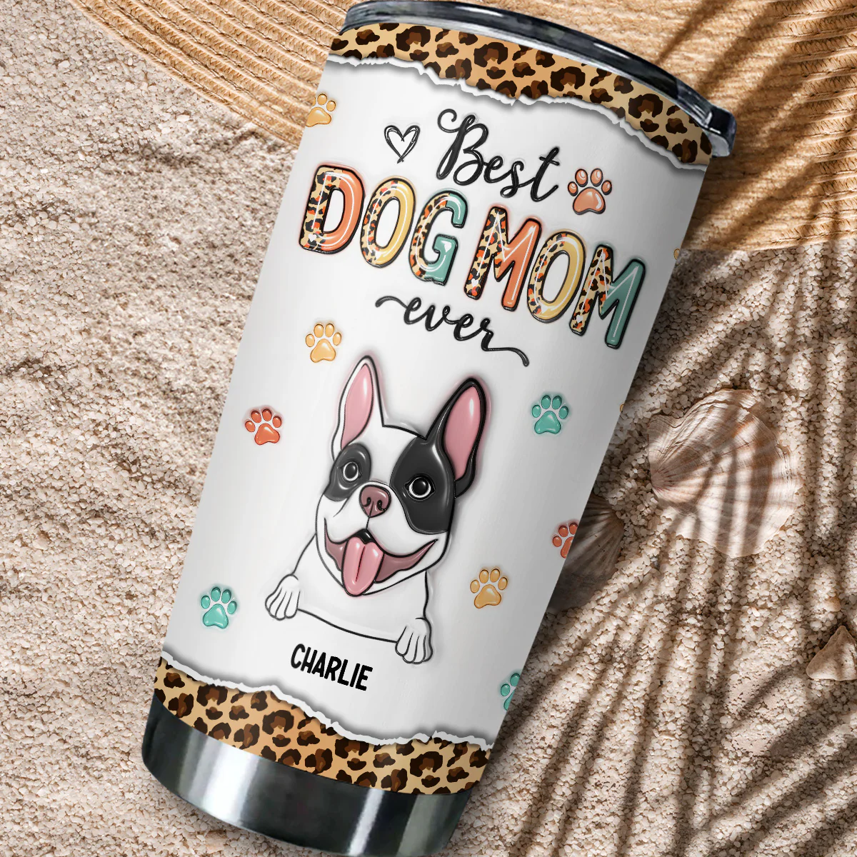 Best Dog Mom Ever - Personalized Custom 3D Inflated Effect Tumbler - Image 5