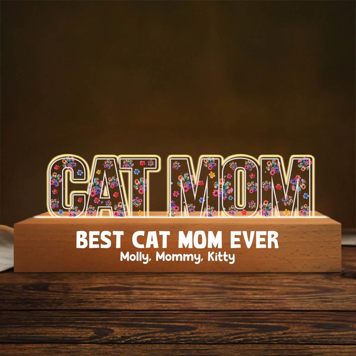 Best Dog Mom Ever - Personalized Custom Acrylic Letters 3D LED Night Light - Image 3