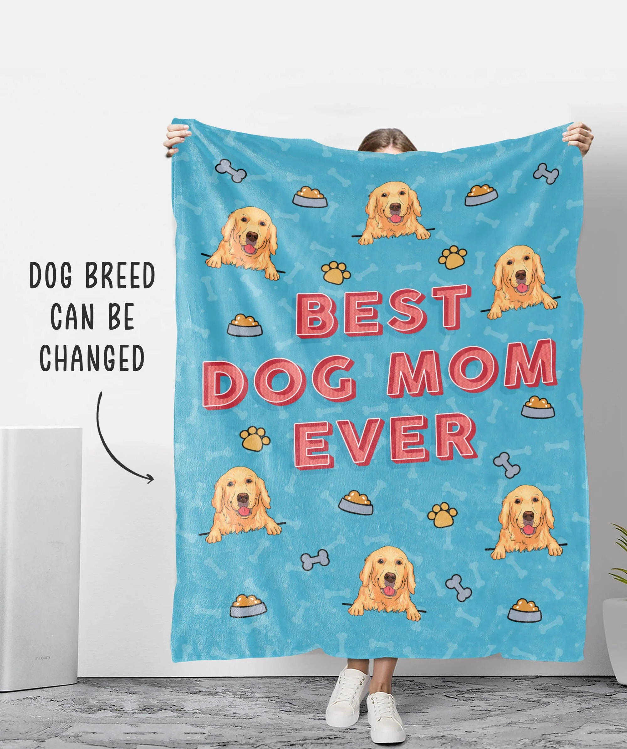Best Dog Mom Ever - Personalized Custom Fleece Blanket, Dog Mom Gifts