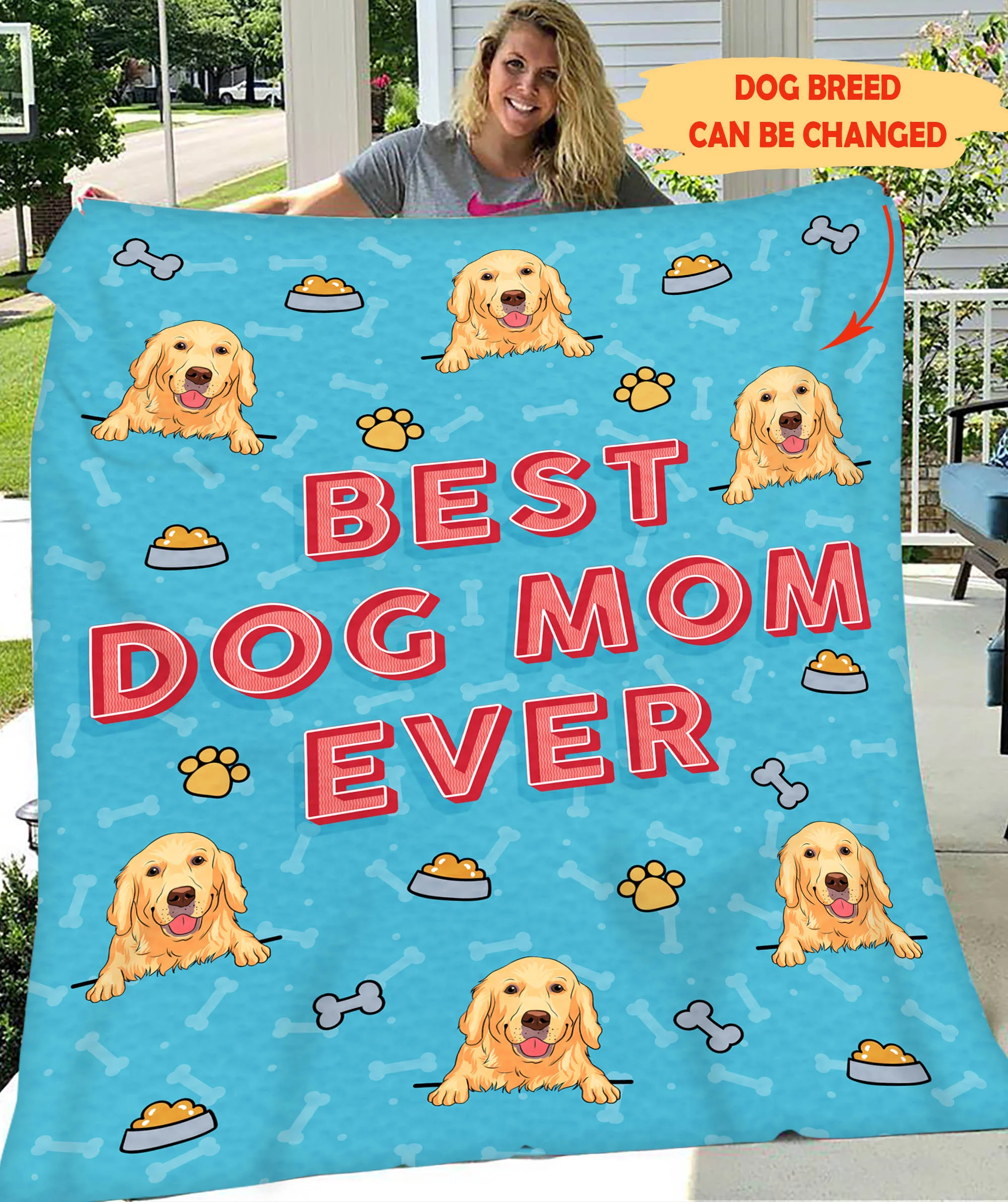 Best Dog Mom Ever - Personalized Custom Fleece Blanket, Dog Mom Gifts - Image 2