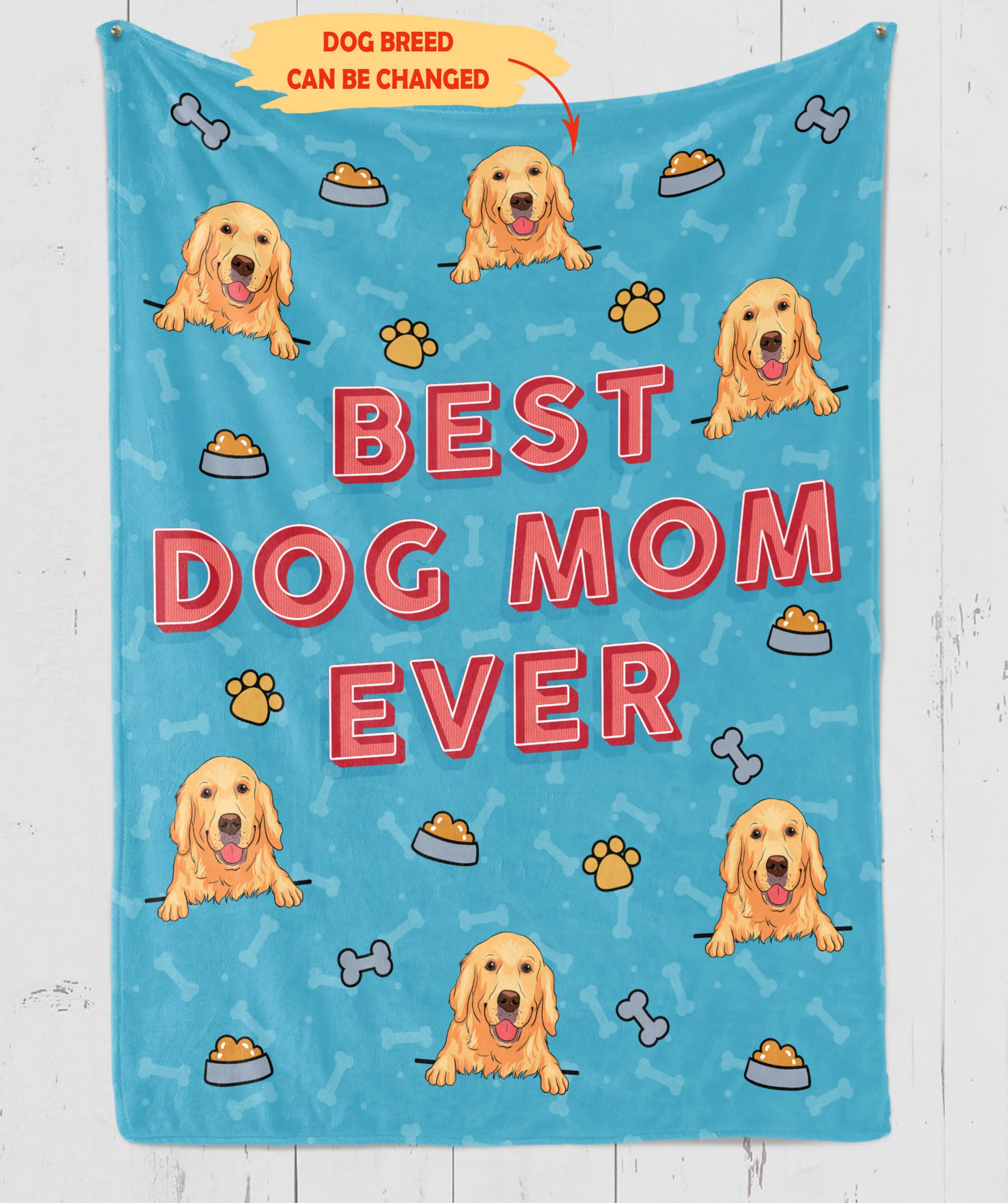 Best Dog Mom Ever - Personalized Custom Fleece Blanket, Dog Mom Gifts - Image 3