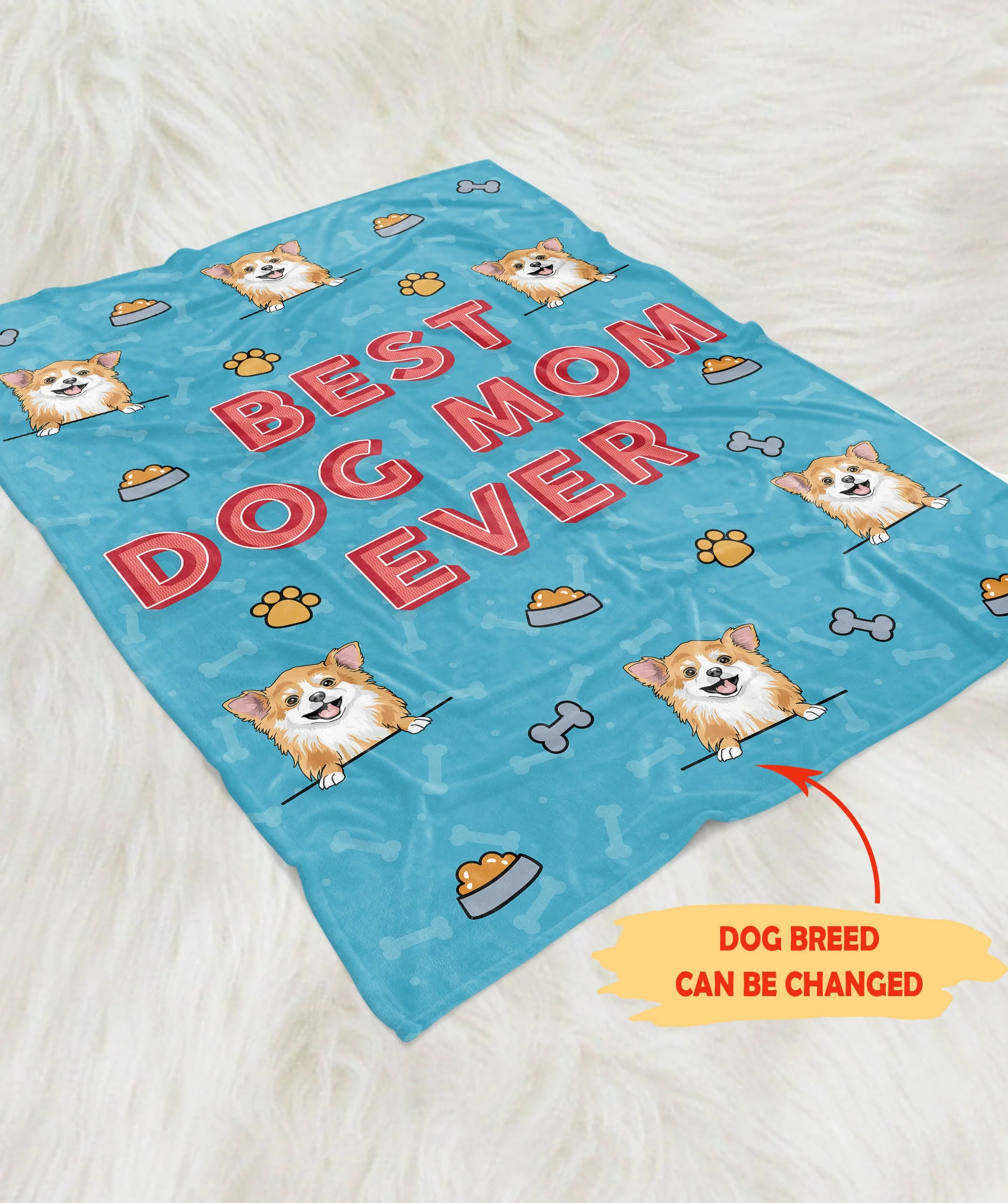 Best Dog Mom Ever - Personalized Custom Fleece Blanket, Dog Mom Gifts - Image 4