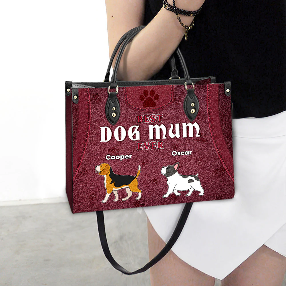 Best Dog Mom Ever - Personalized Custom Leather Bag - Image 4