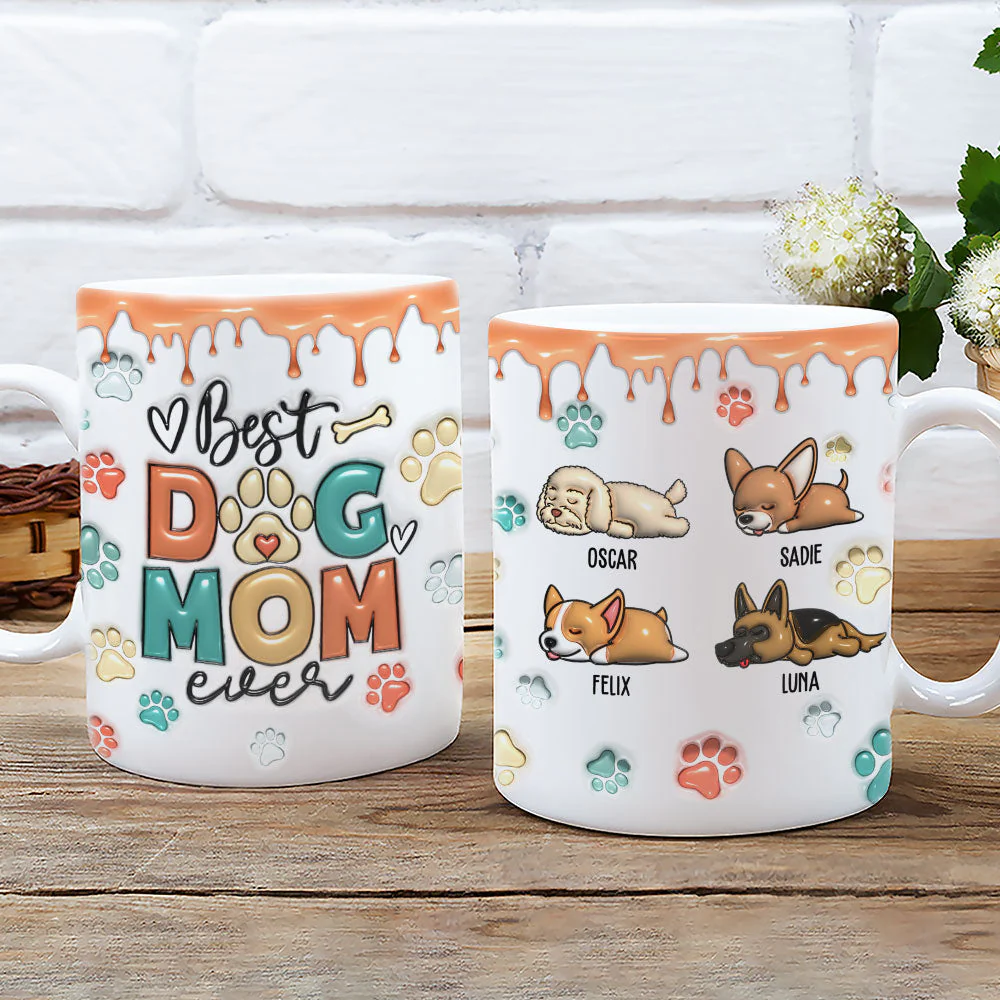Best Dog Dad Mom Ever - Personalized Custom 3D Inflated Effect Mug - Image 2