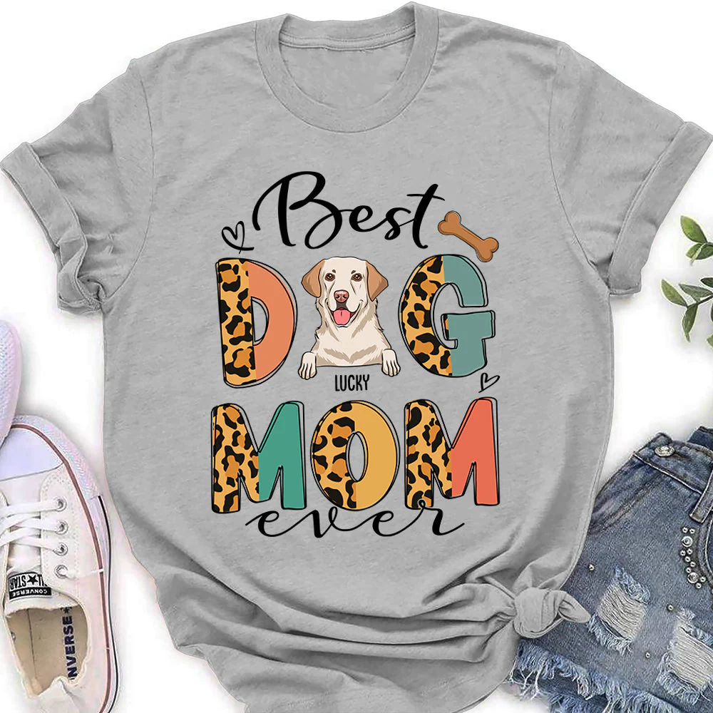Best Dog Mom Pattern - Personalized Custom Women's T-shirt