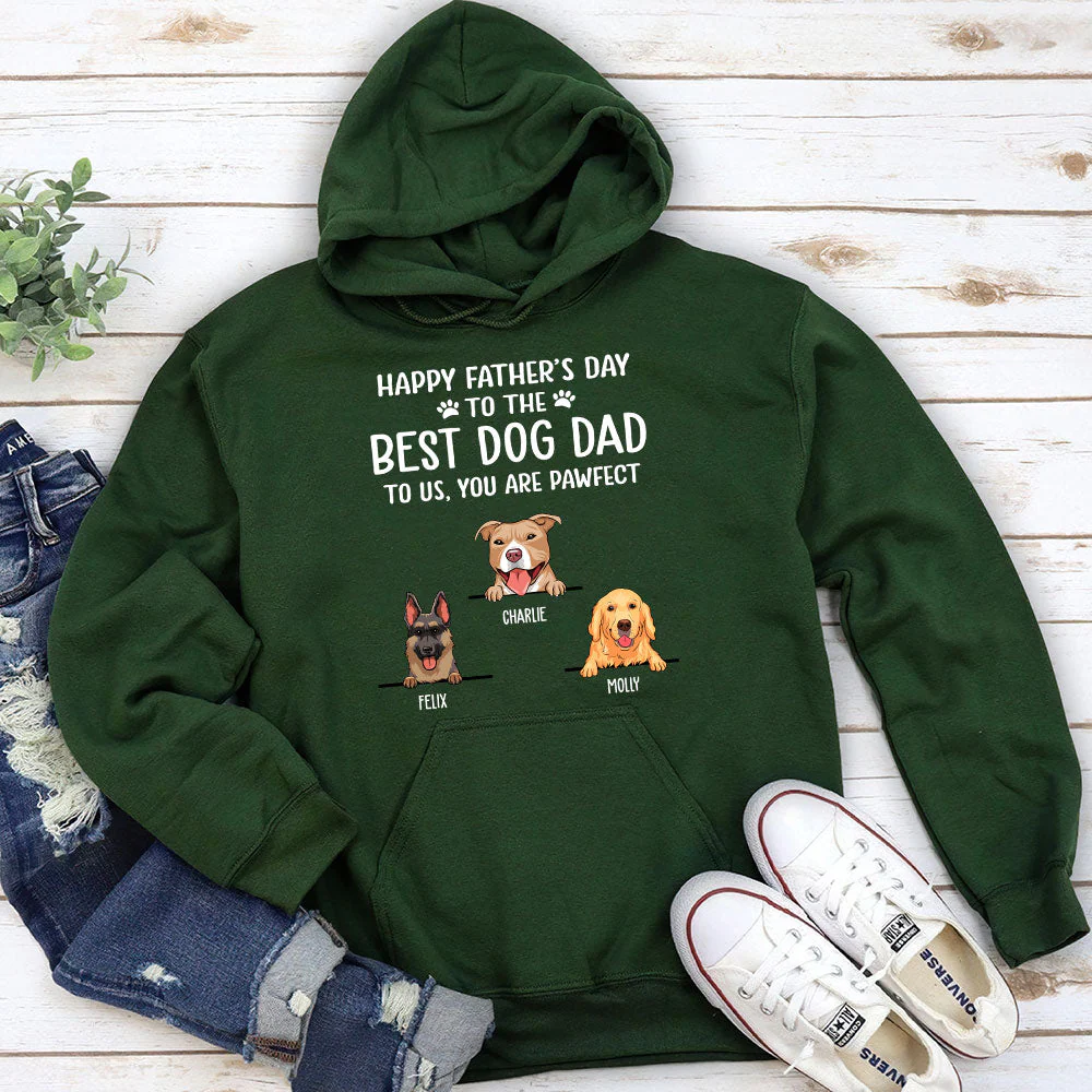 Best Dog Mom Dad Pawfect - Personalized Custom Hoodie - Image 2