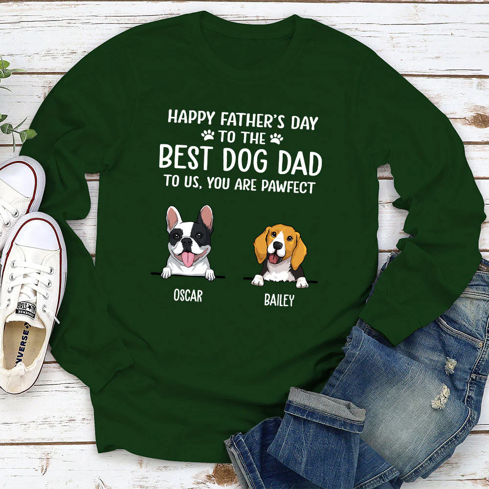 Best Dog Mom Dad Pawfect - Personalized Custom Long Sleeve T-shirt - Image 2