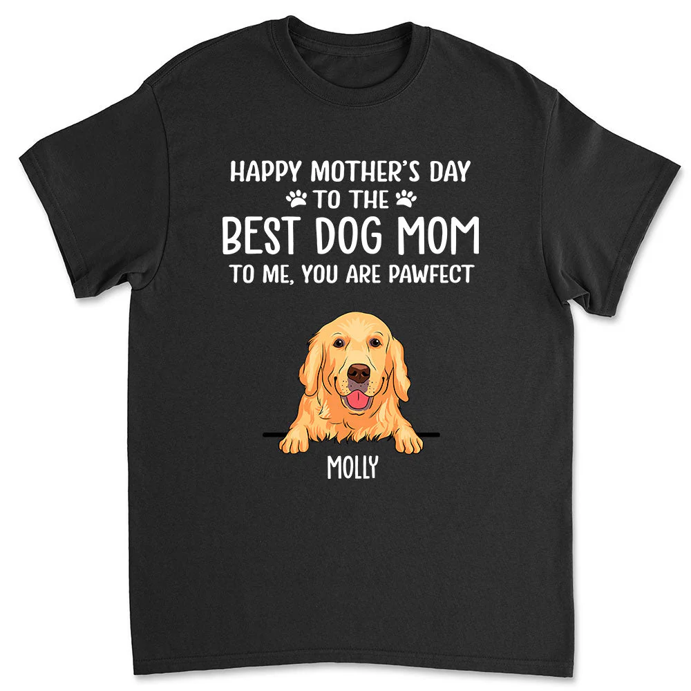 Best Dog Mom Dad Pawfect - Personalized Custom Unisex T-Shirt - Image 2