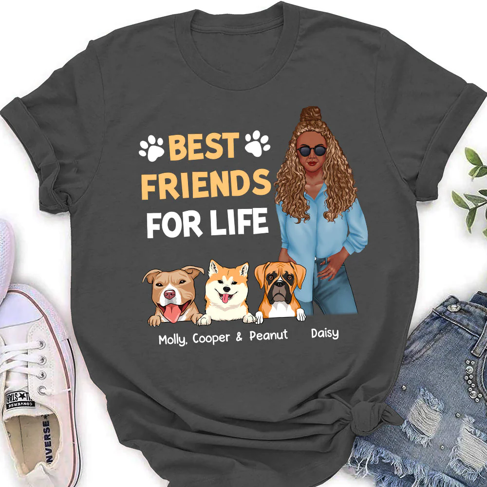 Best Friends For Life - Personalized Custom Women's T-shirt - Image 5