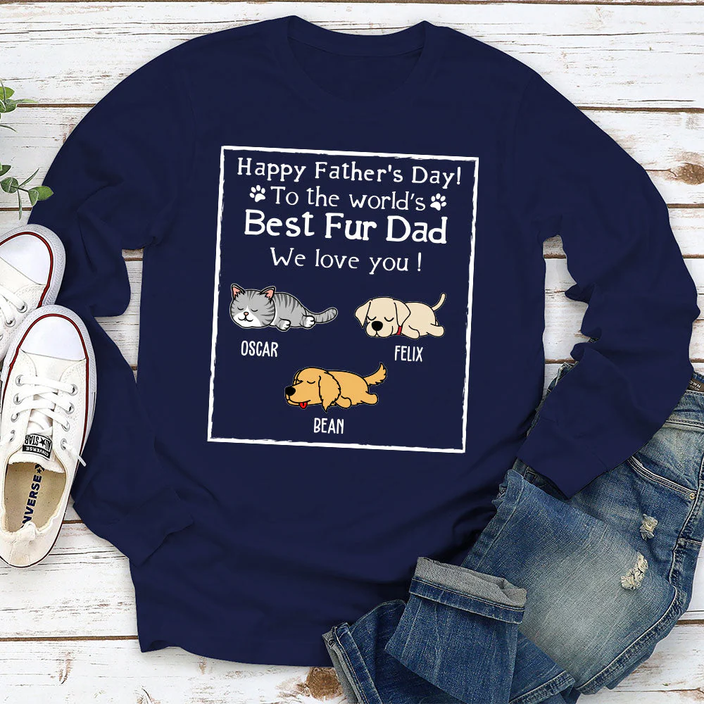 Best Fur Dad - Personalized Custom Long Sleeve T-shirt - Image 2