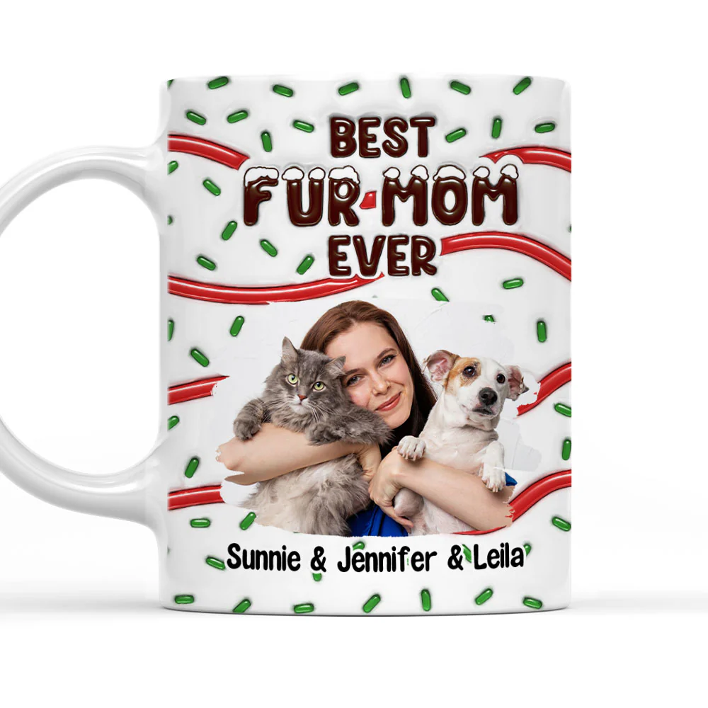 Best Fur Mom Cake Photo - Personalized Custom 3D Inflated Effect Mug