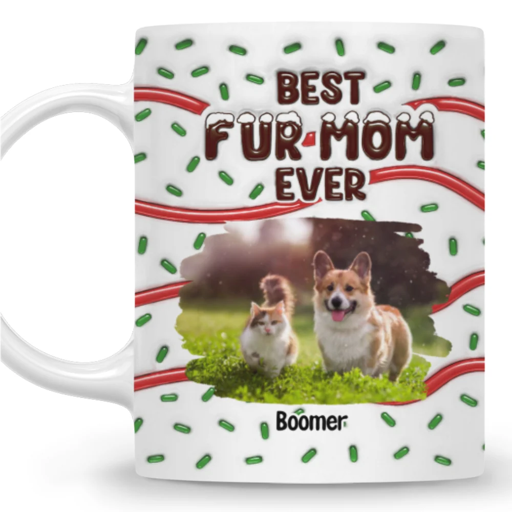 Best Fur Mom Cake Photo - Personalized Custom 3D Inflated Effect Mug - Image 4