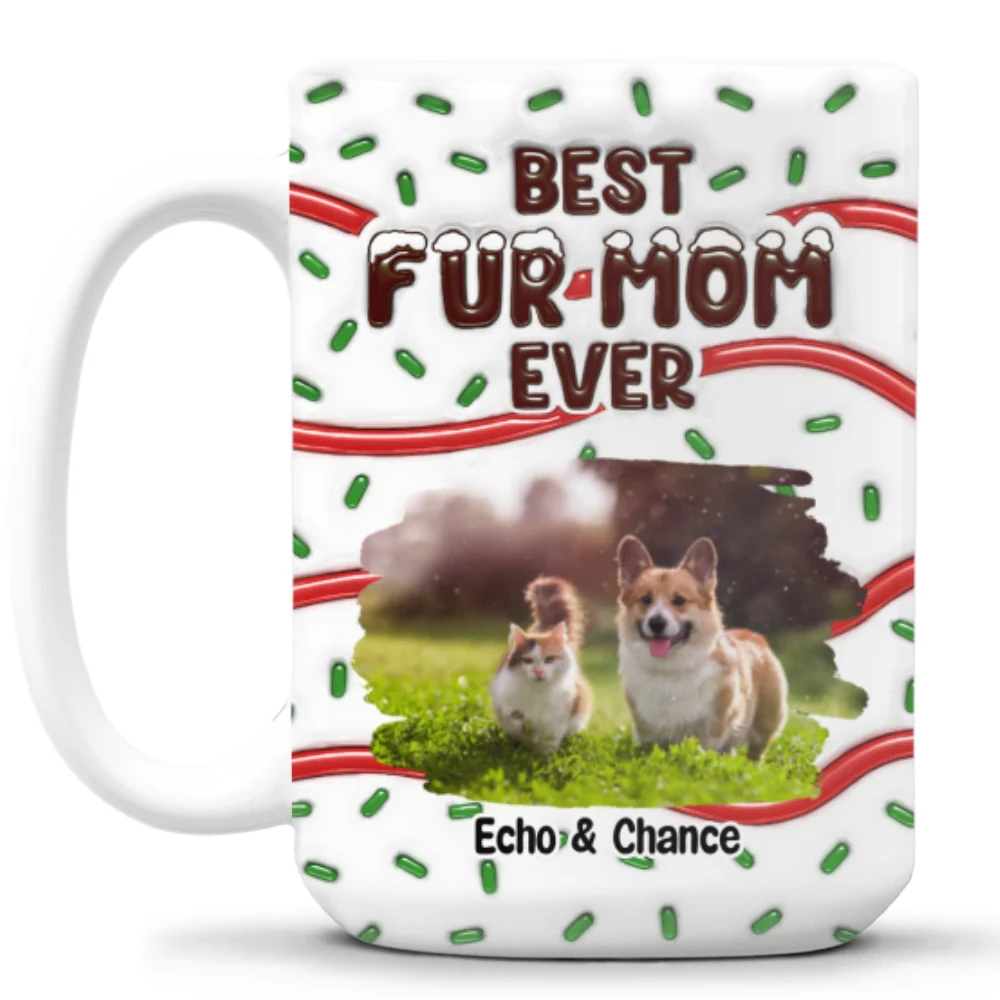 Best Fur Mom Cake Photo - Personalized Custom 3D Inflated Effect Mug - Image 5
