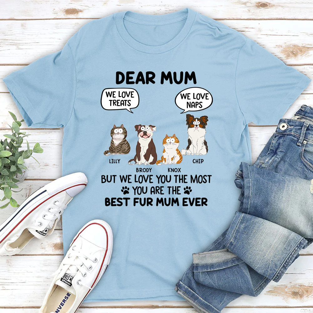 Best Fur Mom Ever - Personalized Custom Unisex T-shirt - Image 3