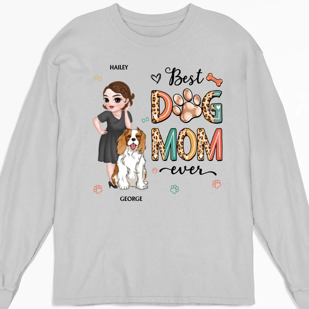 Best Fur Mom - Personalized Custom Long Sleeve T-shirt - Image 3