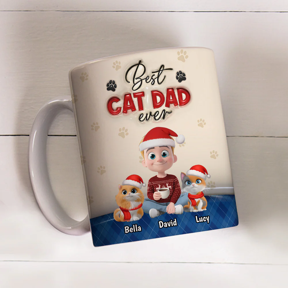 Best Handsome Cat Dad This Year - Personalized Custom Coffee Mug - Image 3
