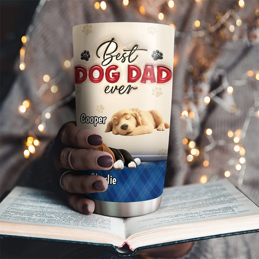 Best Handsome Dog Dad Ever - Personalized Custom 3D Inflated Effect Tumbler - Image 3