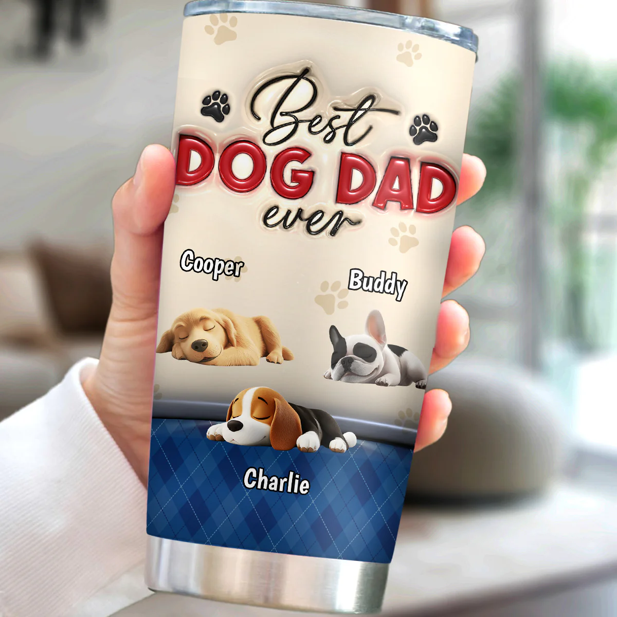 Best Handsome Dog Dad Ever - Personalized Custom 3D Inflated Effect Tumbler - Image 4