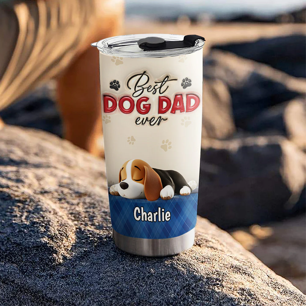 Best Handsome Dog Dad Ever - Personalized Custom 3D Inflated Effect Tumbler - Image 5