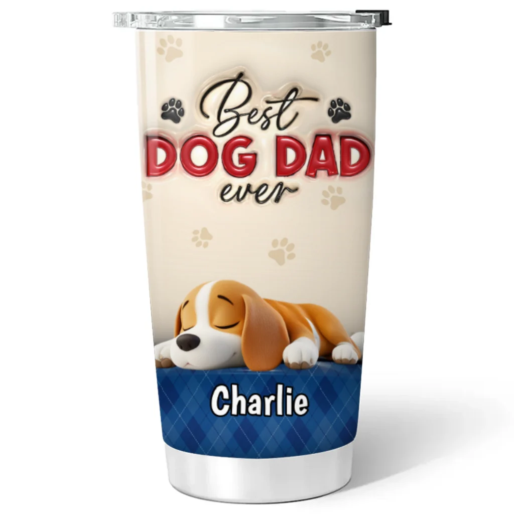 Best Handsome Dog Dad Ever - Personalized Custom 3D Inflated Effect Tumbler - Image 6
