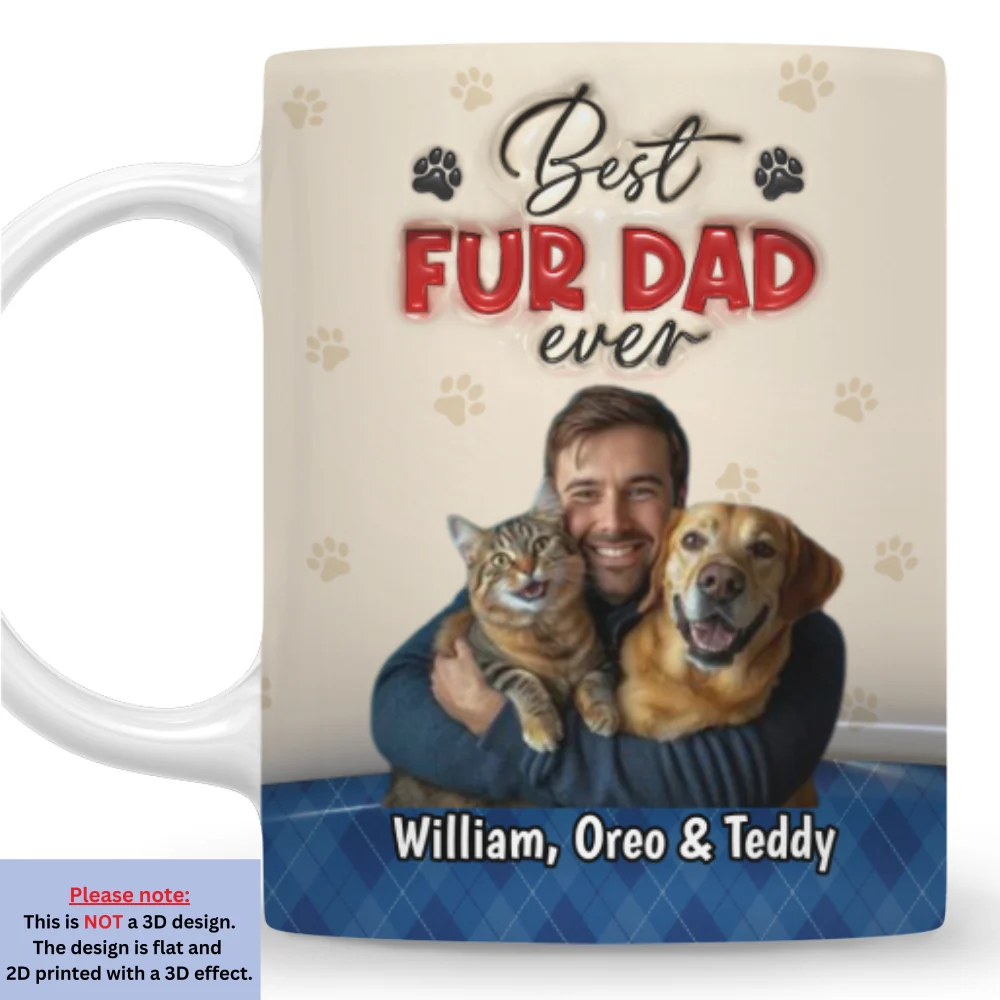 Best Handsome Fur Dad This Year Photo - Personalized Custom Coffee Mug - Image 6