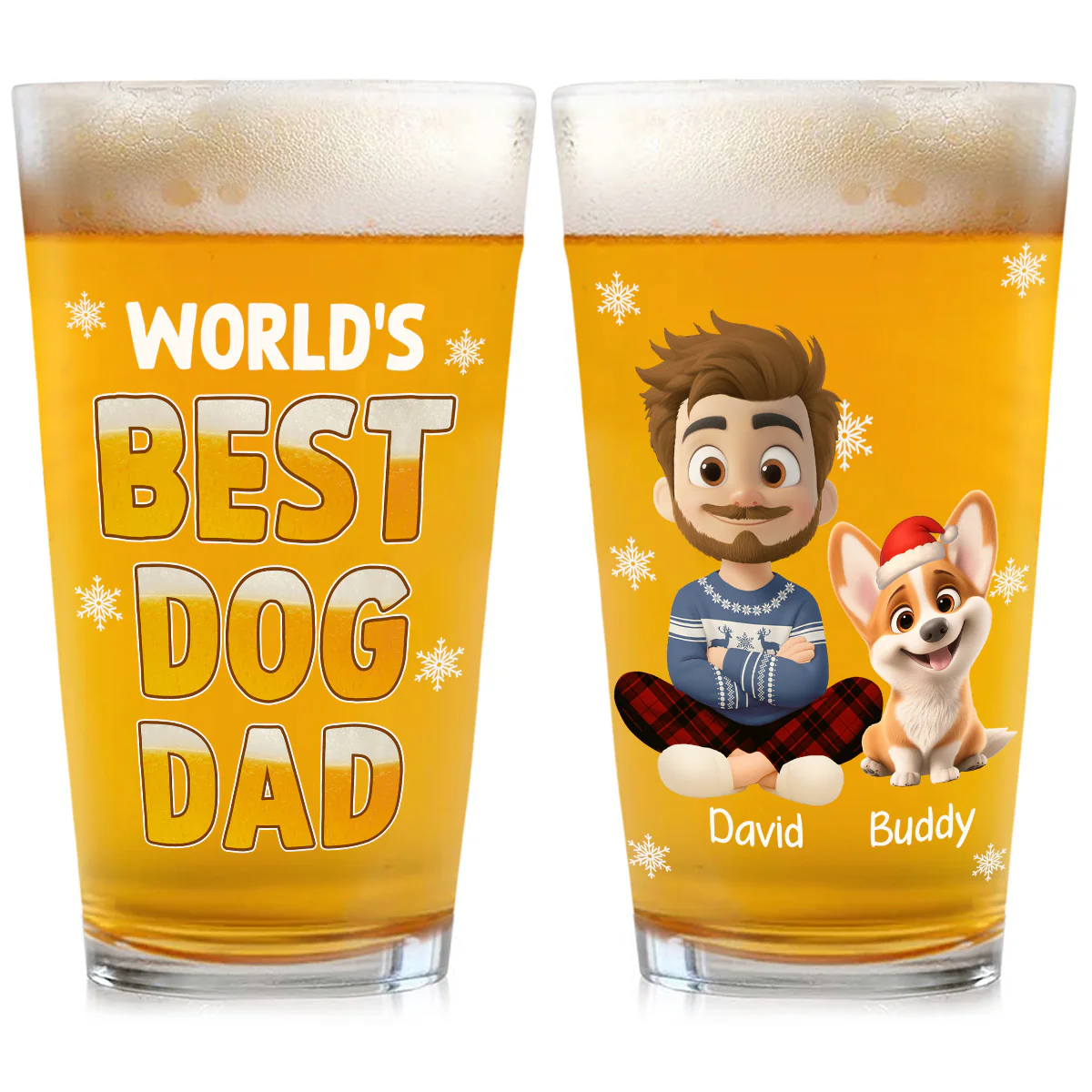 Best In The World Snow Ver - Personalized Custom Beer Glass