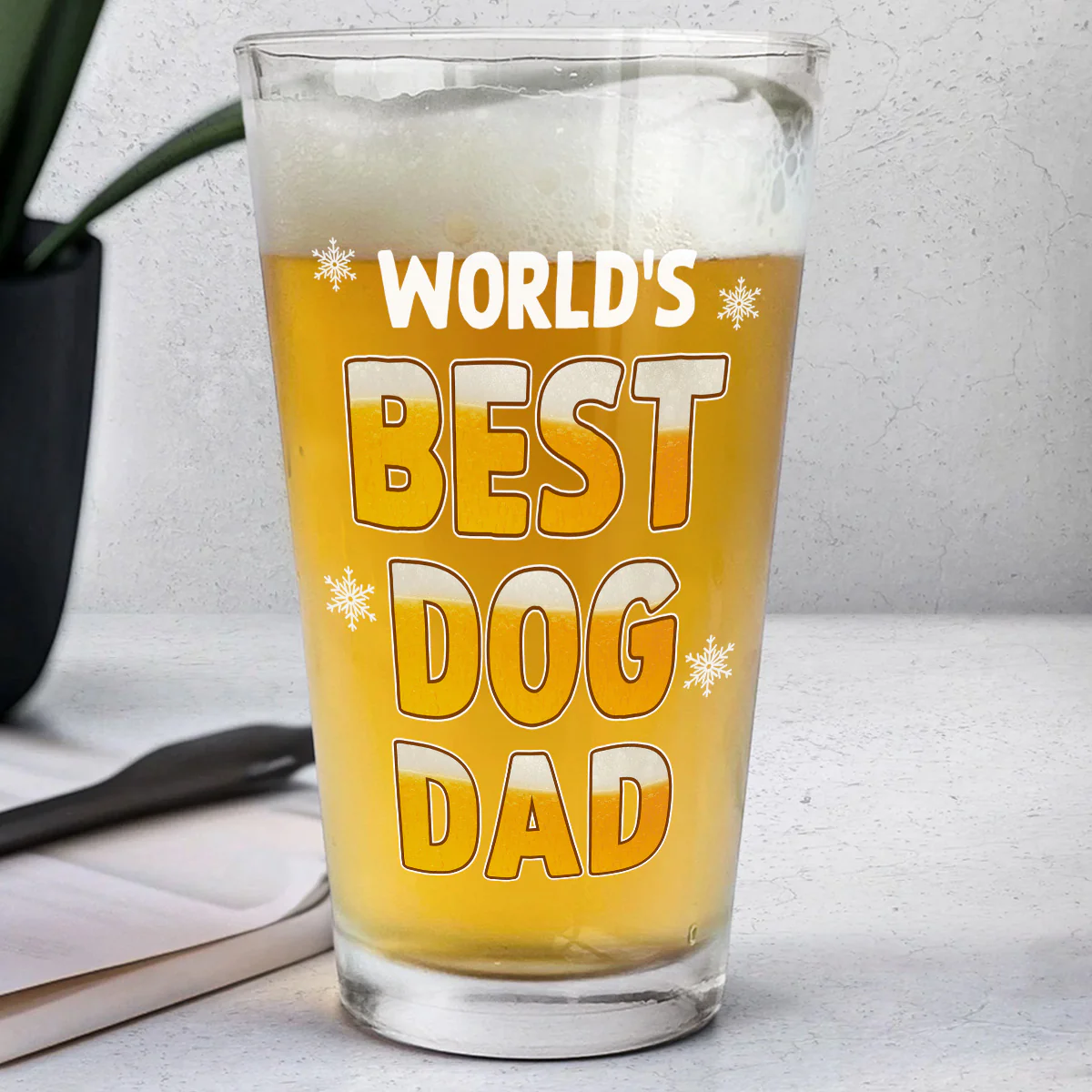 Best In The World Snow Ver - Personalized Custom Beer Glass - Image 2