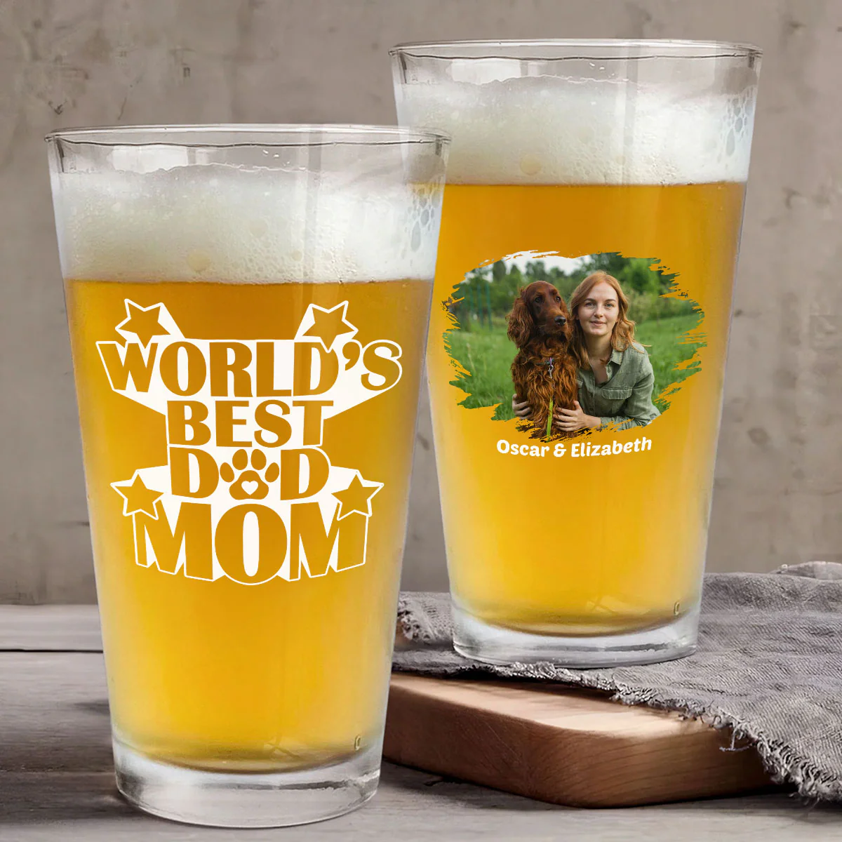 Best In The World Version 3 Photo - Personalized Custom Beer Glass