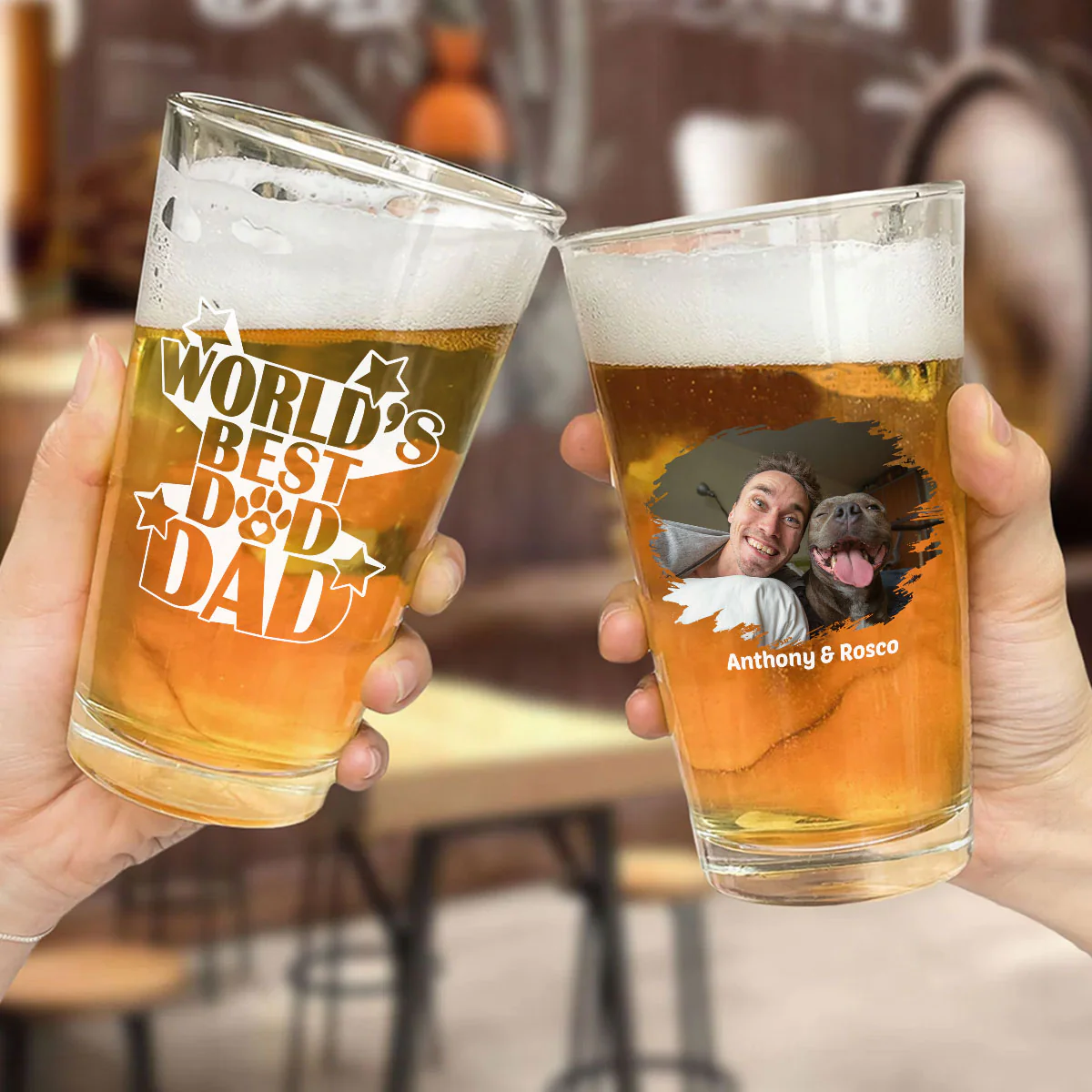 Best In The World Version 3 Photo - Personalized Custom Beer Glass - Image 2