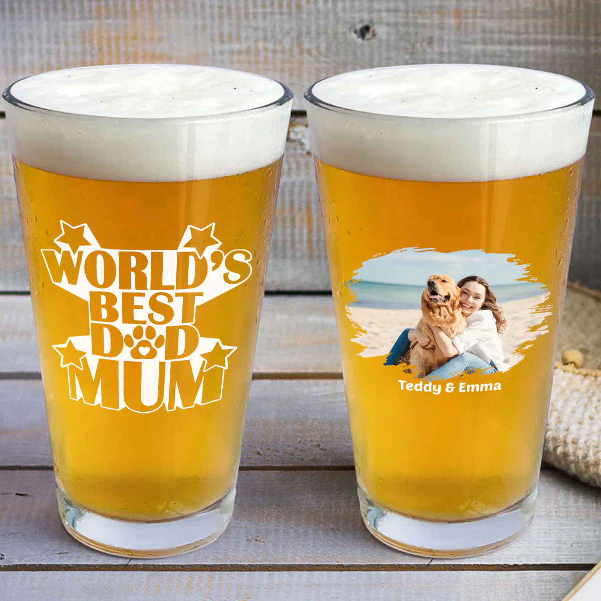 Best In The World Version 3 Photo - Personalized Custom Beer Glass - Image 3