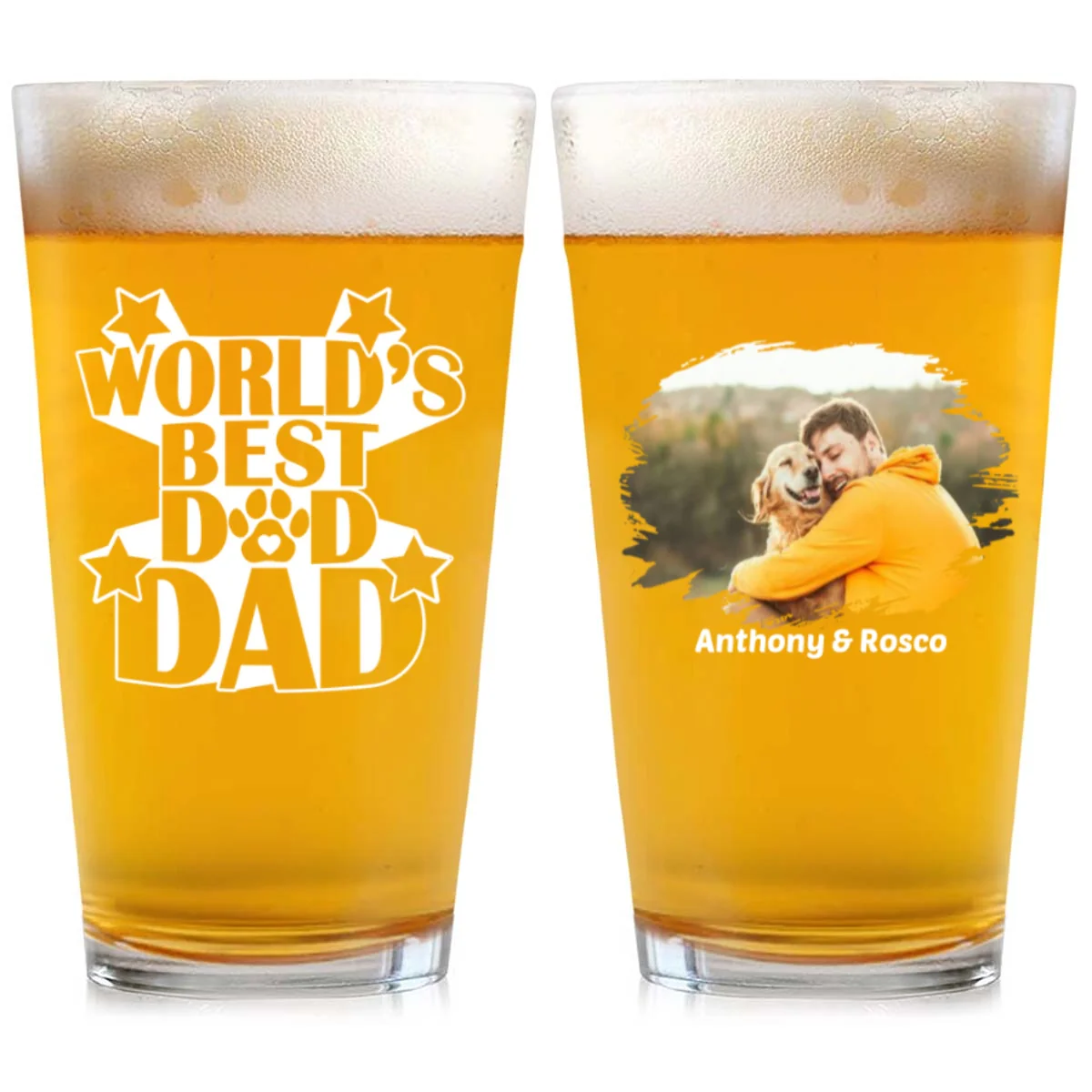 Best In The World Version 3 Photo - Personalized Custom Beer Glass - Image 4
