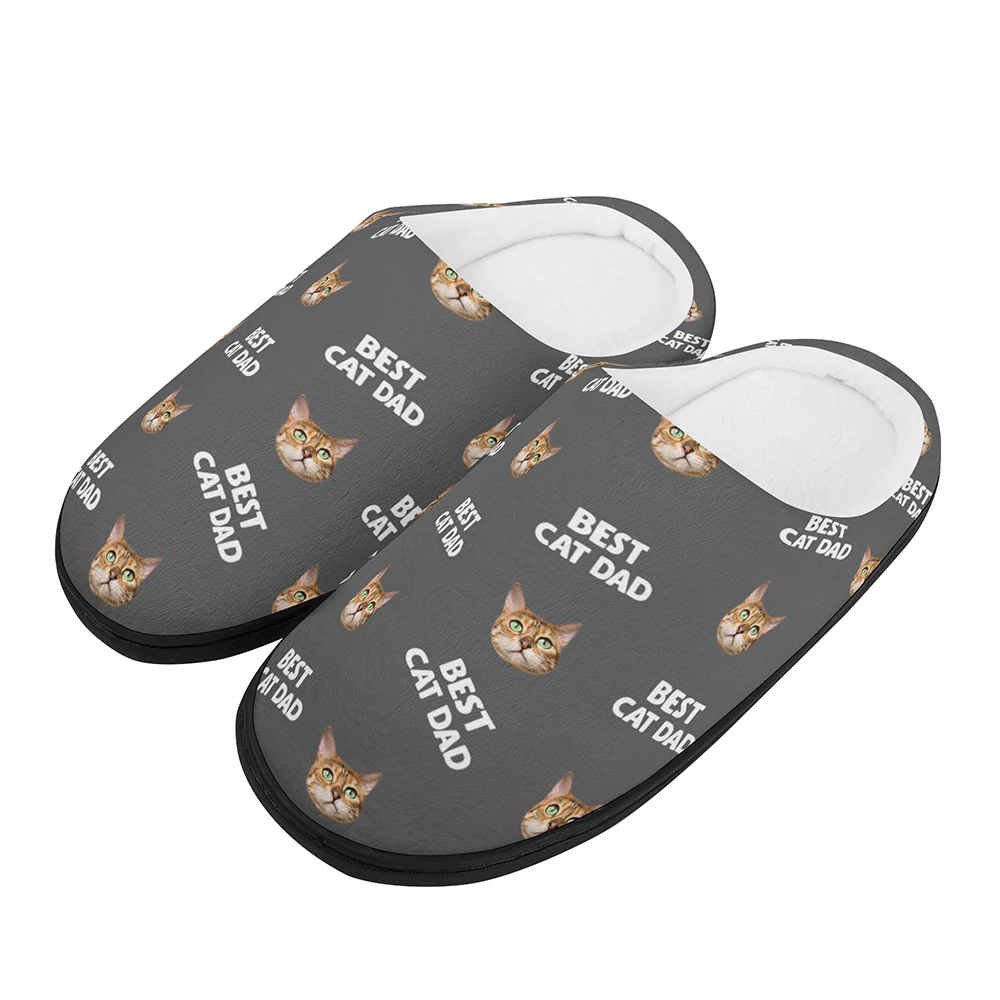 Best Mom Dad Pet Face - Personalized Custom Plush Slippers - Image 4