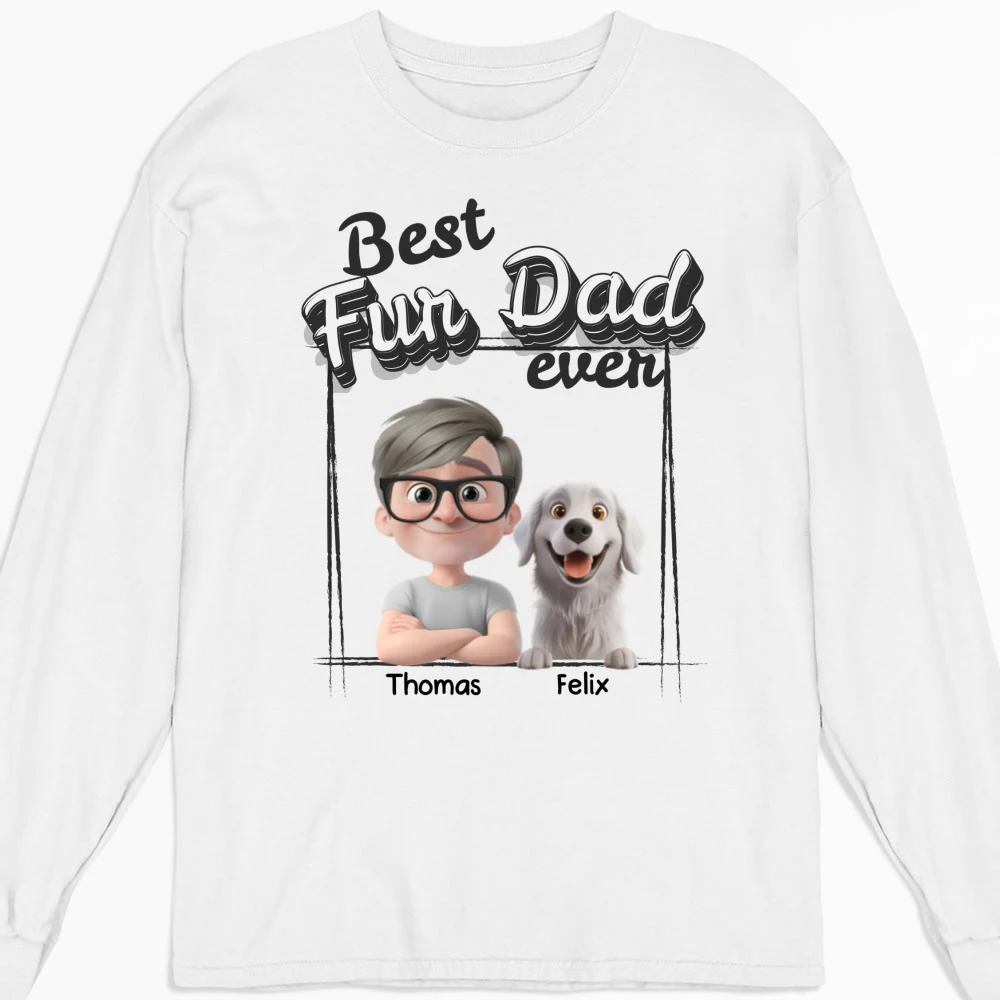 Best Of The Best Fur Mom - Personalized Custom Long Sleeve T-Shirt - Image 4