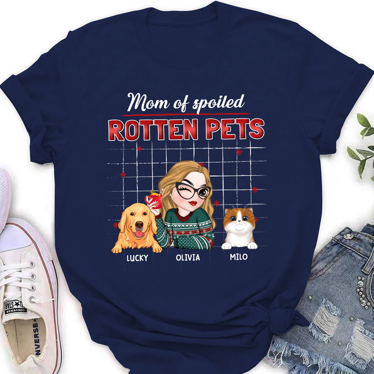 Best Pet Dad Mom - Personalized Custom Women's T-shirt - Image 2