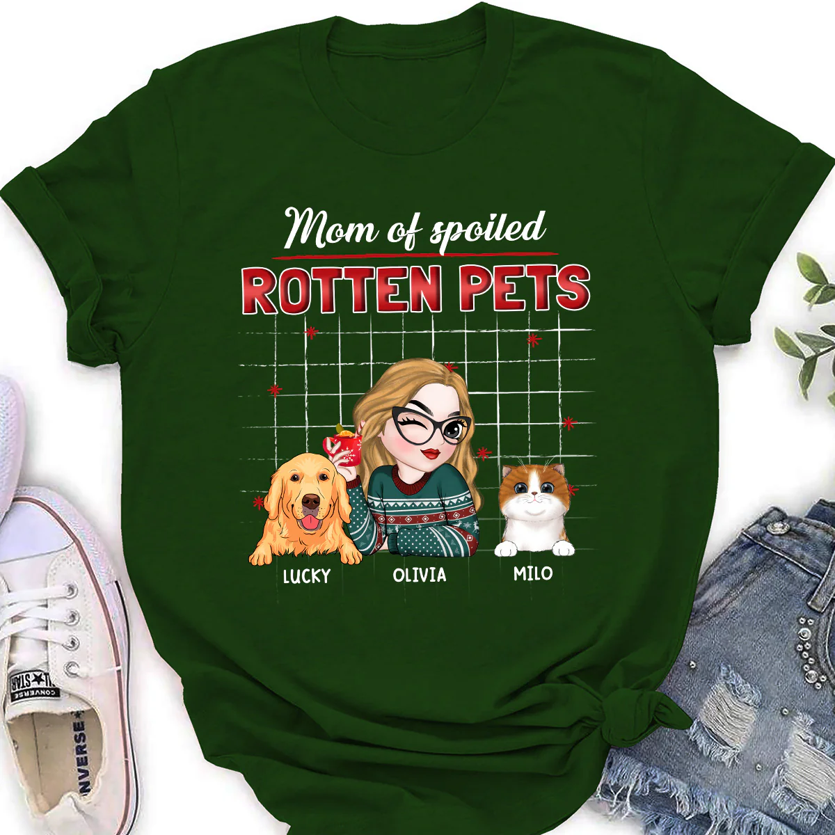 Best Pet Dad Mom - Personalized Custom Women's T-shirt - Image 3
