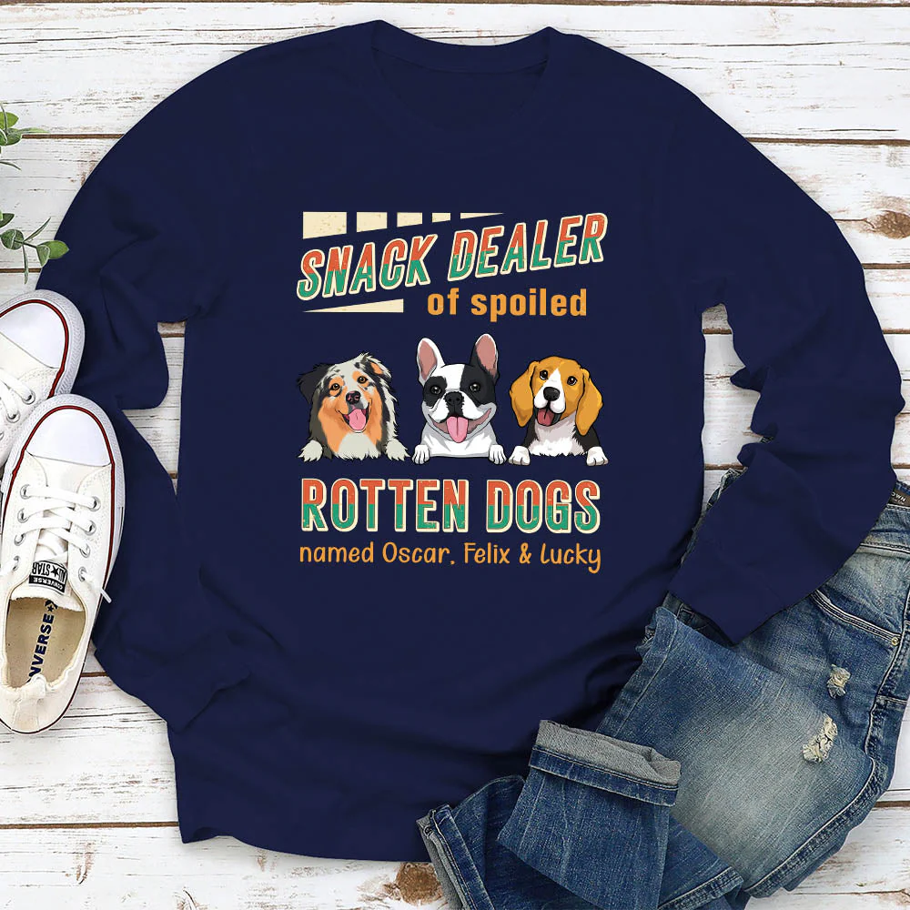 Best Snack Dealer - Personalized Custom Long Sleeve T-shirt - Image 3