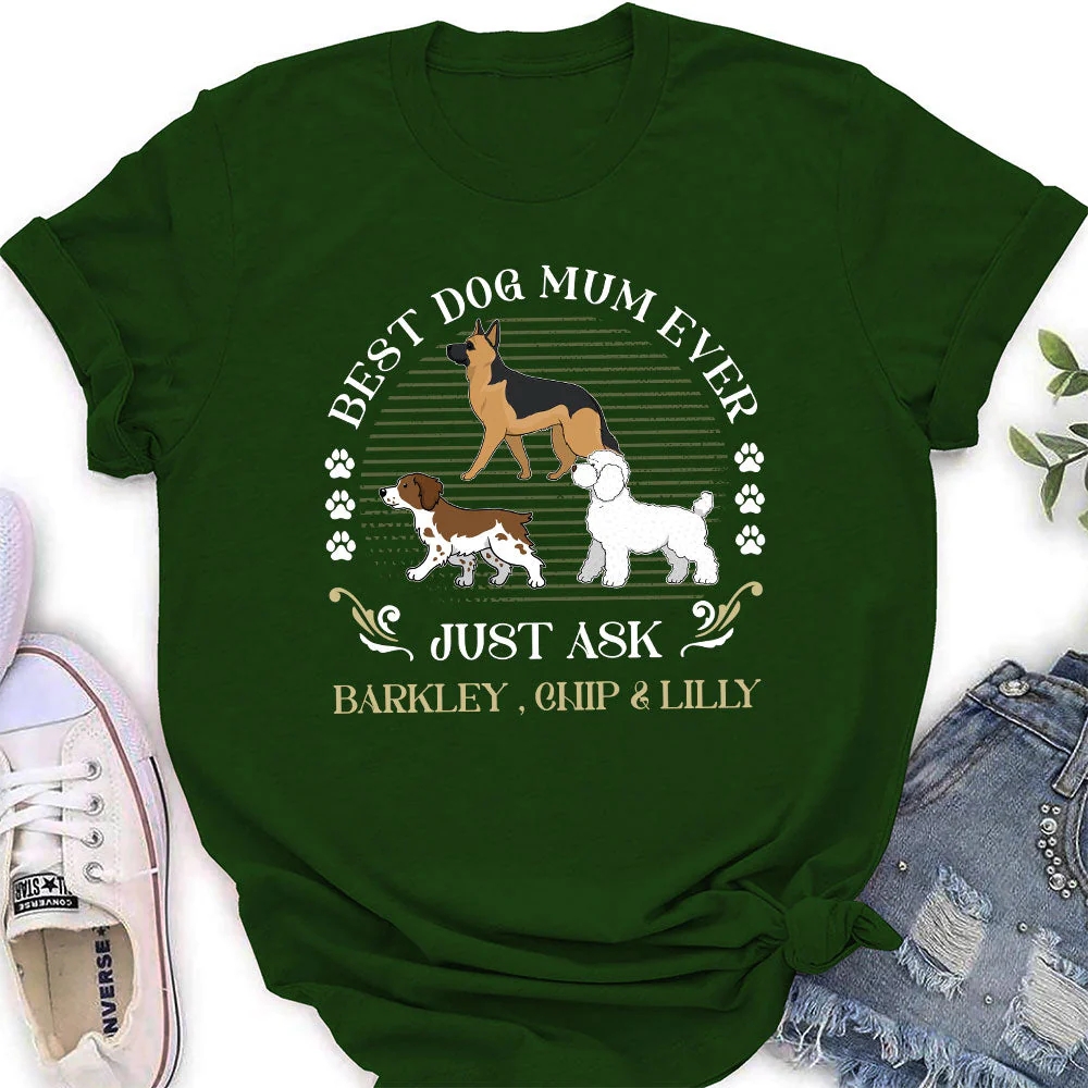 Best Walking Dog Dad Mom - Personalized Custom Women's T-shirt - Image 4