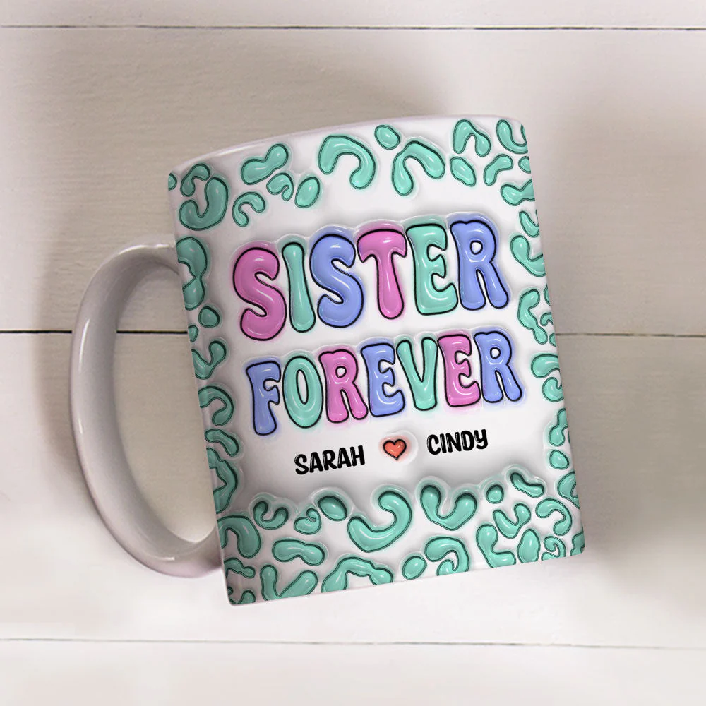 Besties For The Resties - Personalized Custom 3D Inflated Effect Mug - Image 4