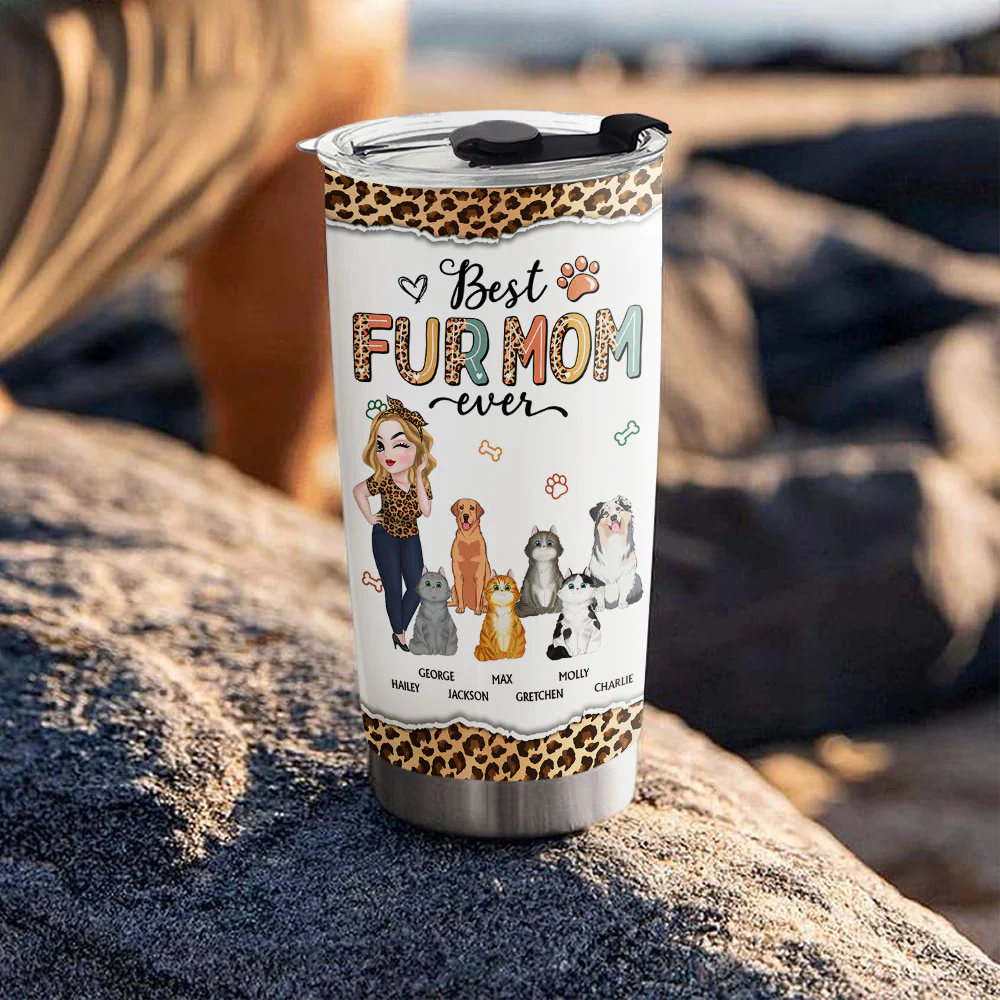 Bet Fur Mom Ever and Ever - Personalized Custom Tumbler - Image 4