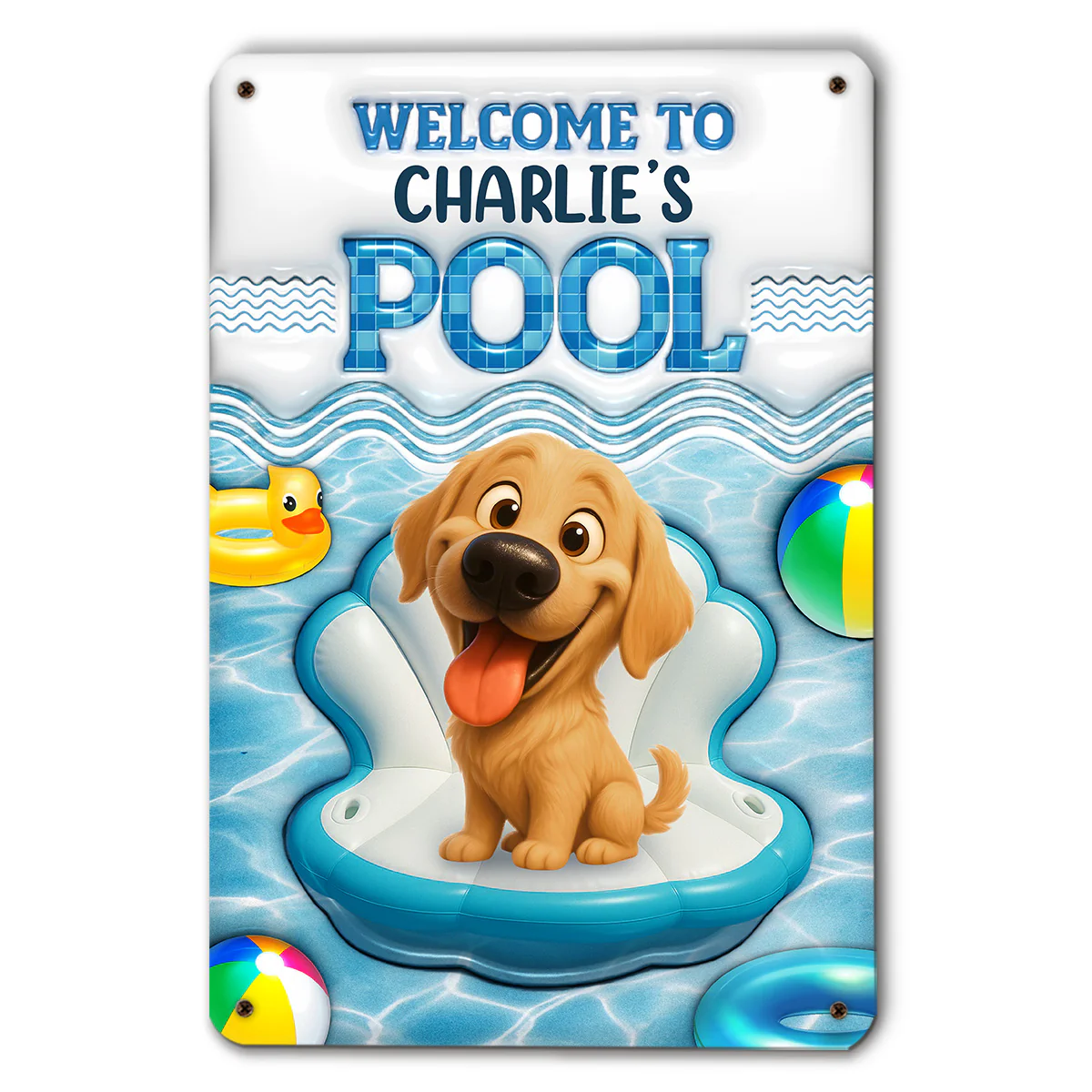 Better At Our Pool - Personalized Custom 3D Inflated Effect Metal Sign