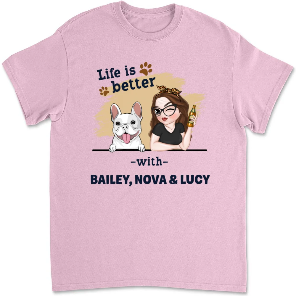 Better Dog Mom - Personalized Custom Unisex T-Shirt - Image 8
