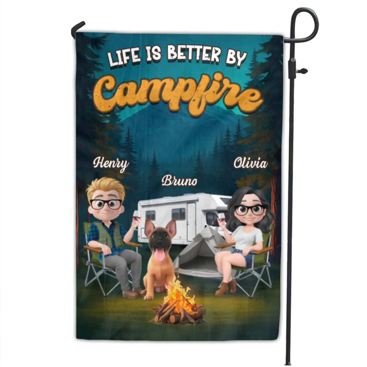 Better Life With Campfire - Personalized Custom Flag - Image 6