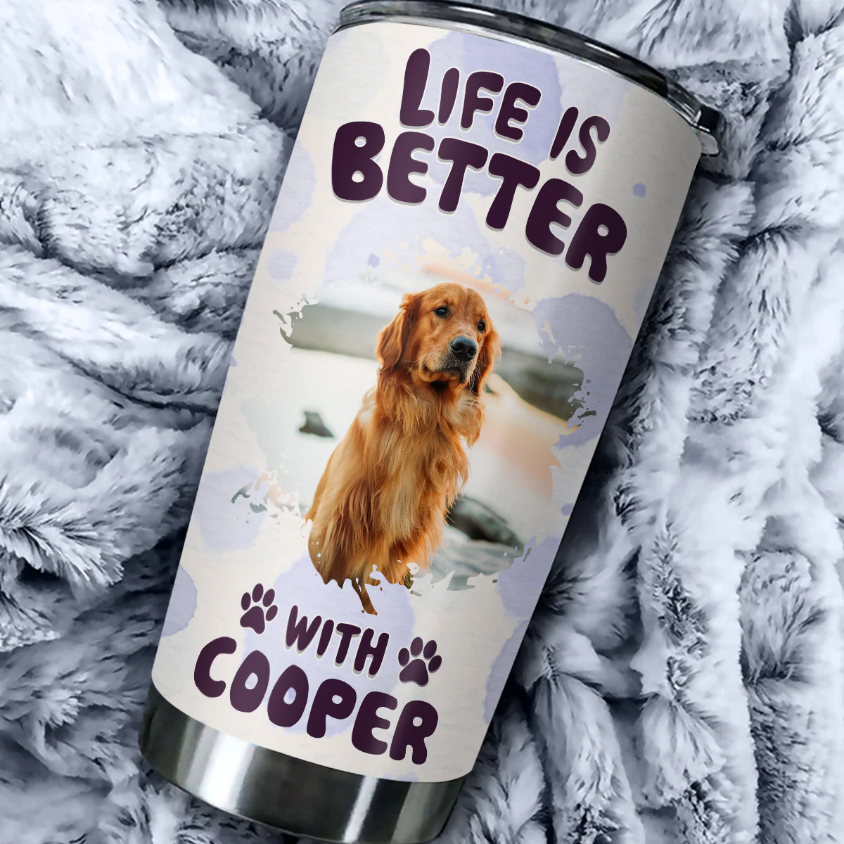 Better Life With My Dog Photo - Personalized Custom Tumbler - Image 4