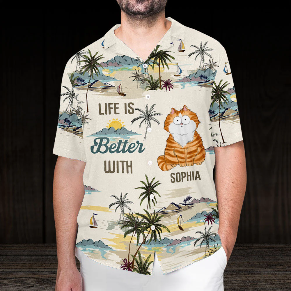 Better Life With Pet - Personalized Custom Hawaiian Shirt - Image 2